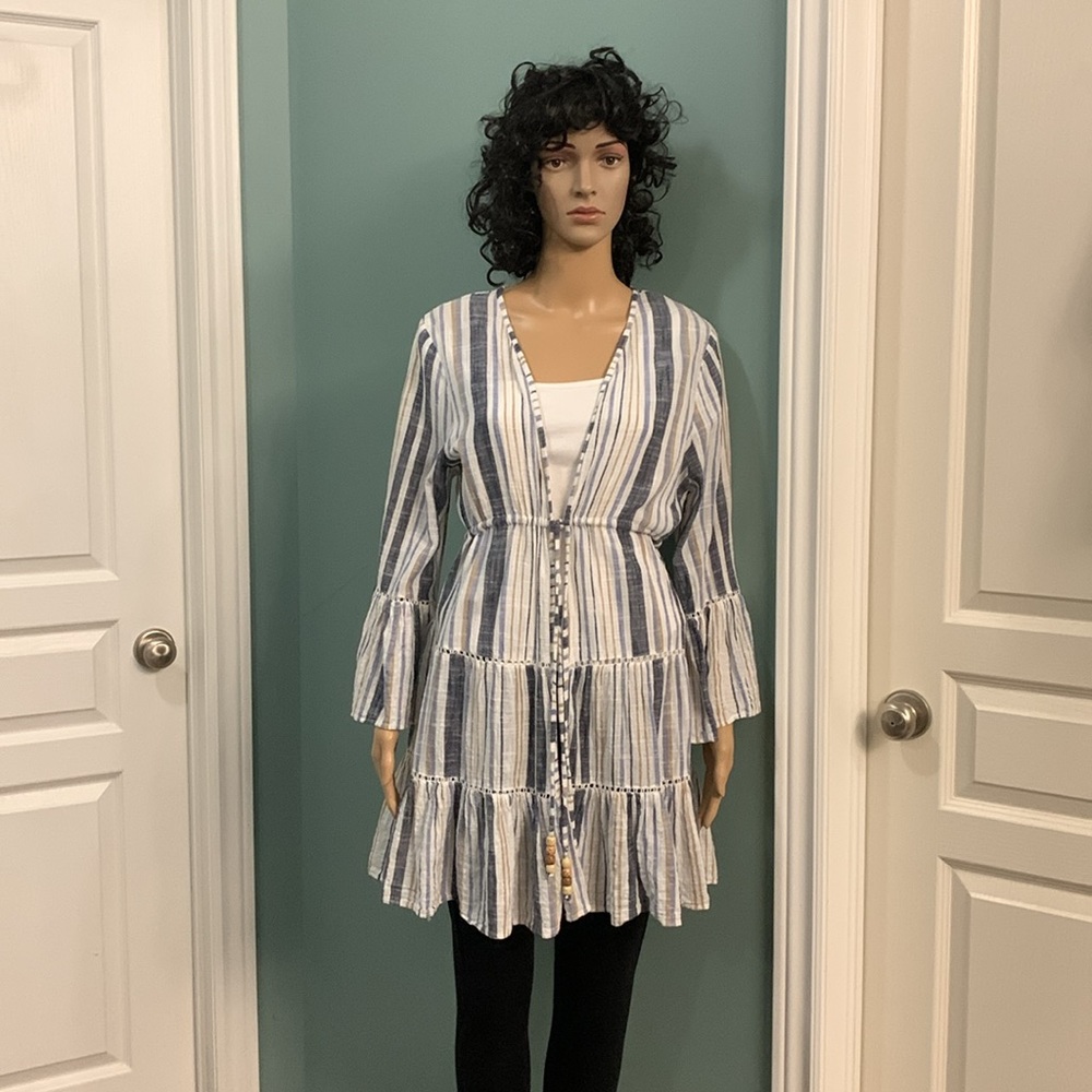 Blue Island Top/ Beach Cover-up - L - Cotton